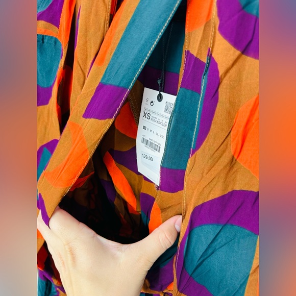 NWT ZARA Printed Geometric Print Dress Limited Edition Blogger Favorite Size XS - Picture 10 of 11
